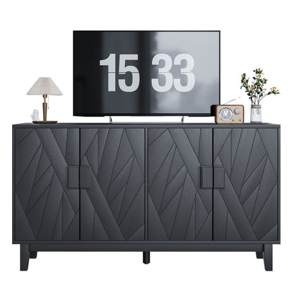 Modern Style Buffet Cabinet, Storage Side Cabinet Buffet Cabinet, Medieval Modern Multifunctional Decorative Cabinet Suitable For Living Room, Dining Room, Entrance, Corridor, Kitchen - Black Home Essentials