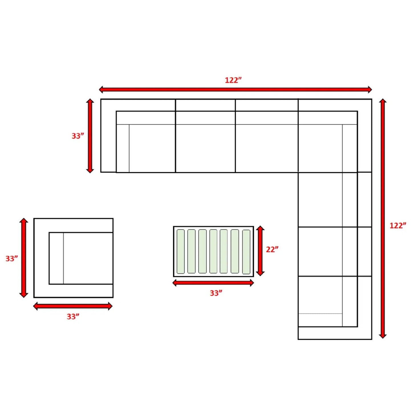 Sectional, Stylish Entertainment, Outdoor Living LSI Patio Furniture