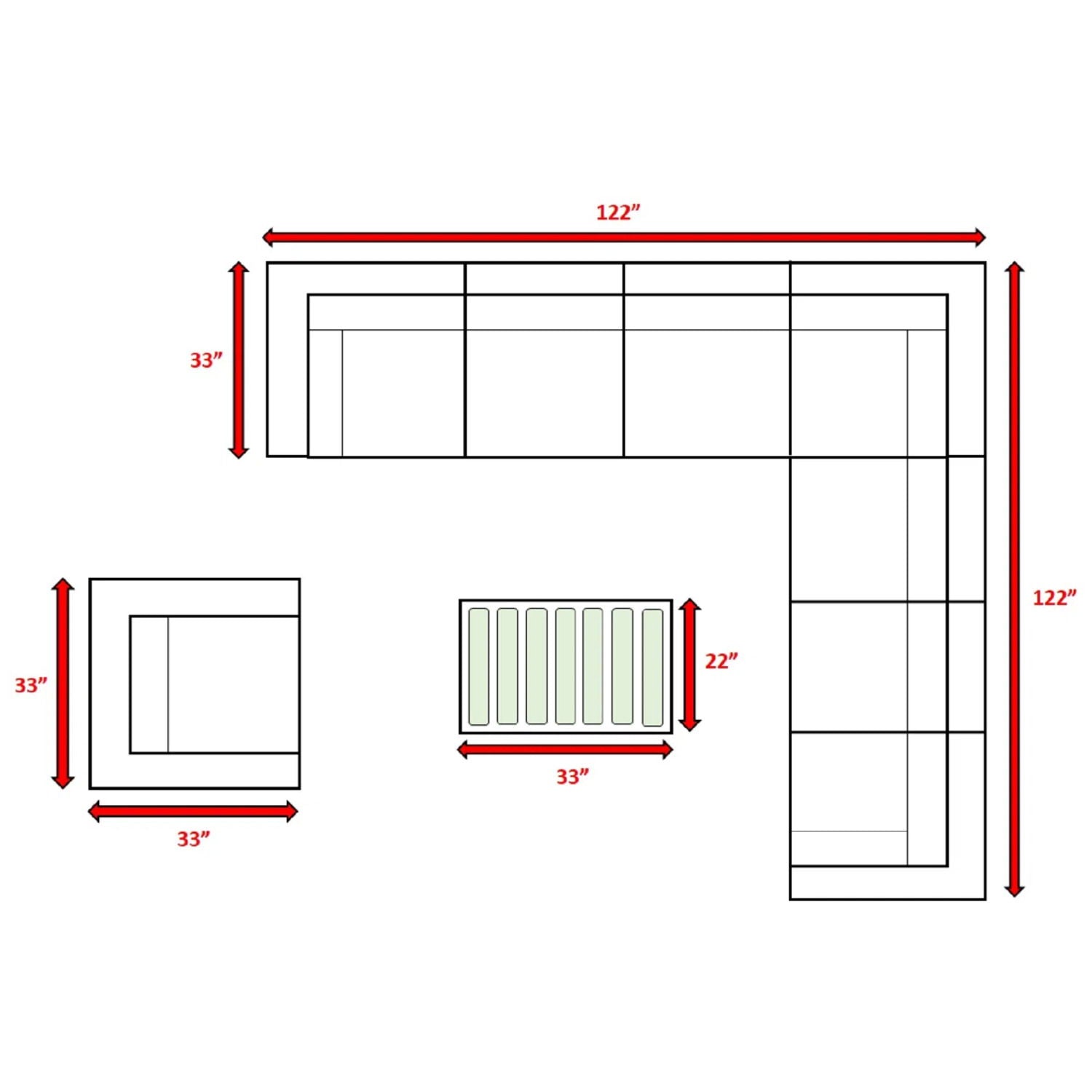 Sectional, Stylish Entertainment, Outdoor Living LSI Patio Furniture