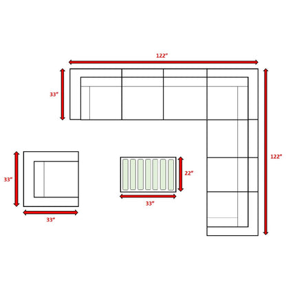 Sectional, Stylish Entertainment, Outdoor Living LSI Patio Furniture