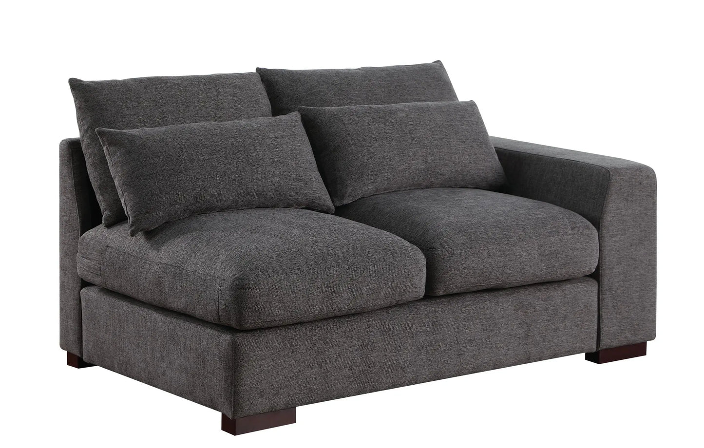 Tatman - Linen Blend Sectional With 2 Ottomans - Dark Gray Urban Retreats