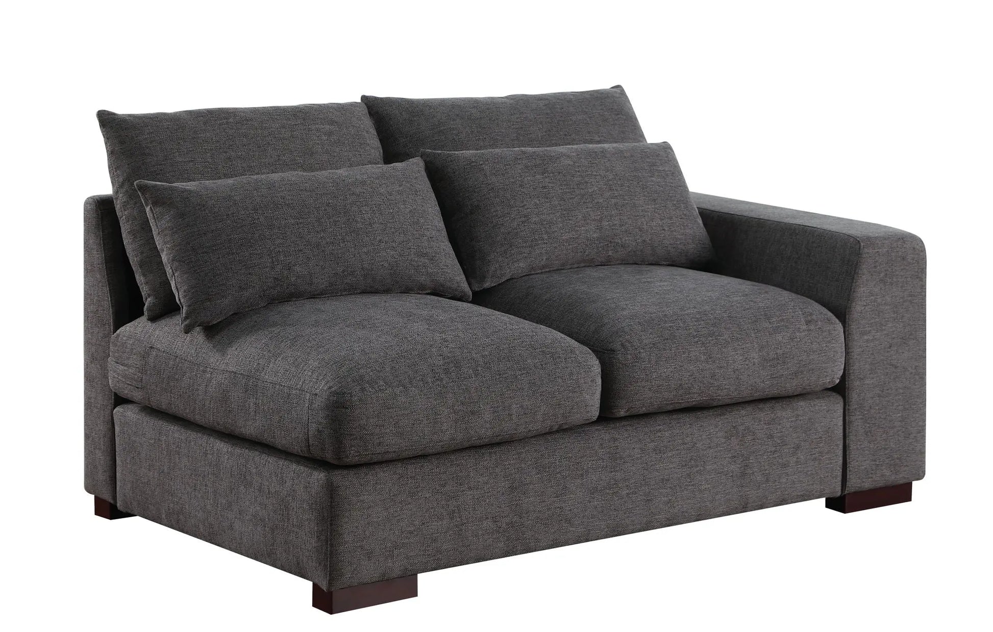 Tatman - Linen Blend Sectional With 2 Ottomans - Dark Gray Urban Retreats