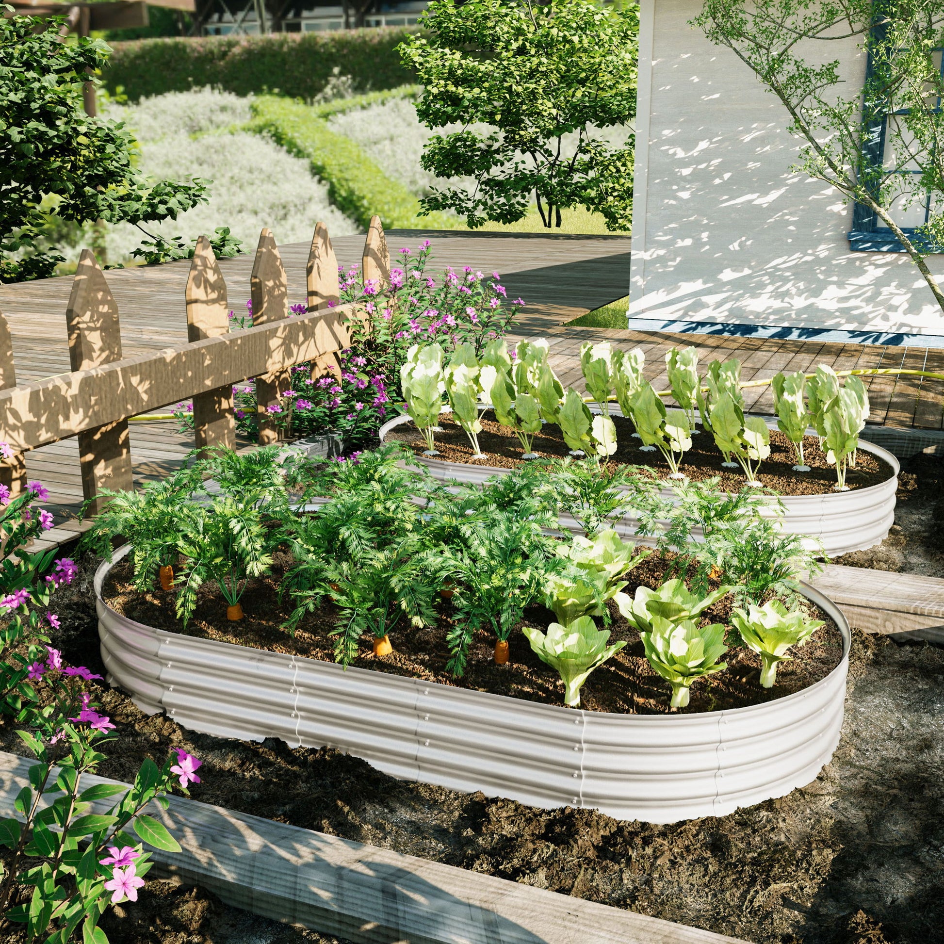 Heavy Duty Galvanized Raised Garden Bed Kit For Vegetables, Flowers & Herbs Daily Nest