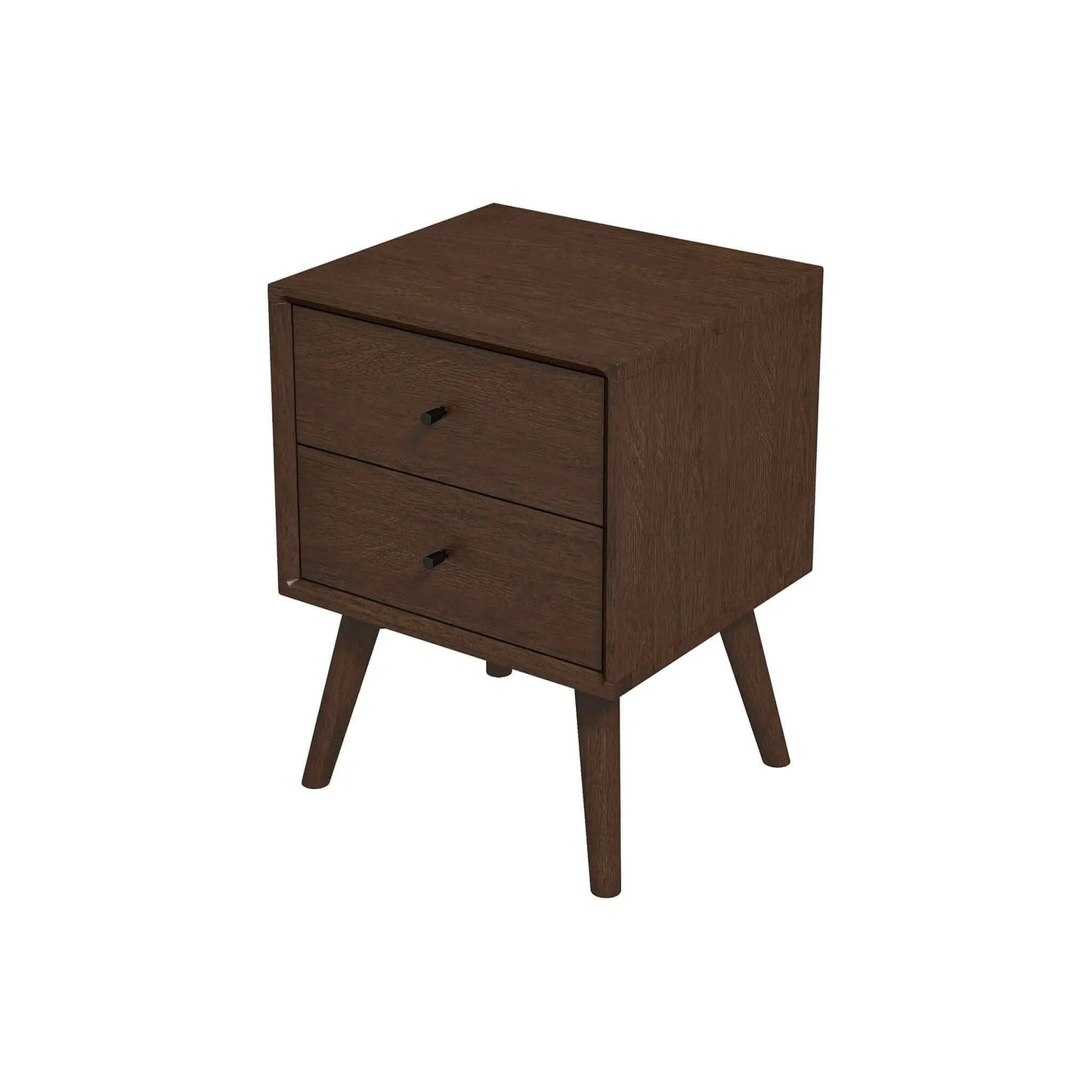 Caroline - Mid-Century Modern Style White Night Stand 2 Drawer Ashcroft Furniture