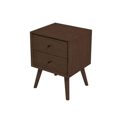 Caroline - Mid-Century Modern Style White Night Stand 2 Drawer Ashcroft Furniture