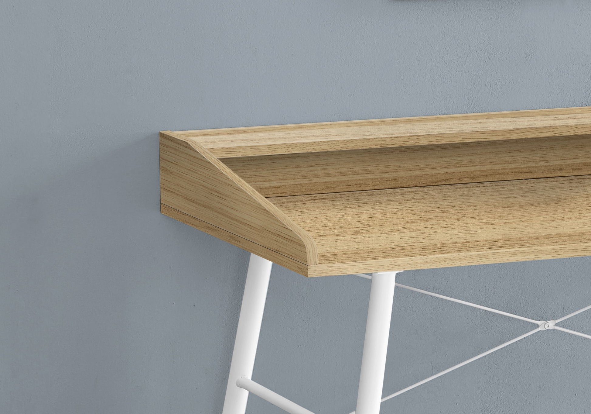Computer Desk For Home Office, Laptop, Storage Shelves, Contemporary Versatile Placement - Natural 8th Street