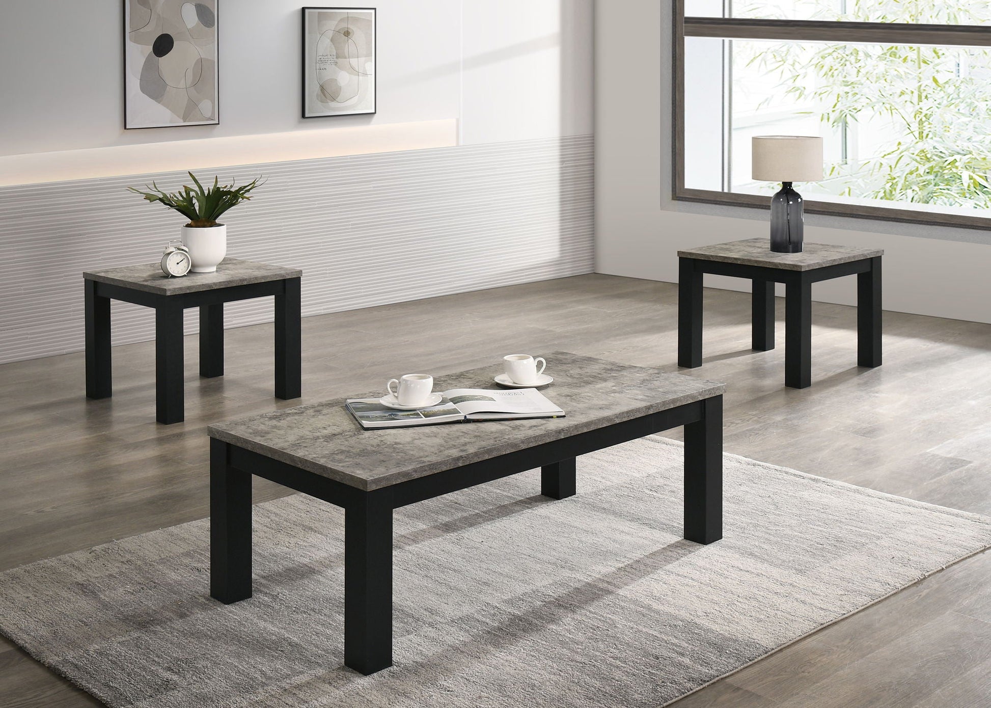 Theo - 3 Piece Cocktail Set - Concrete / Black Crown Mark