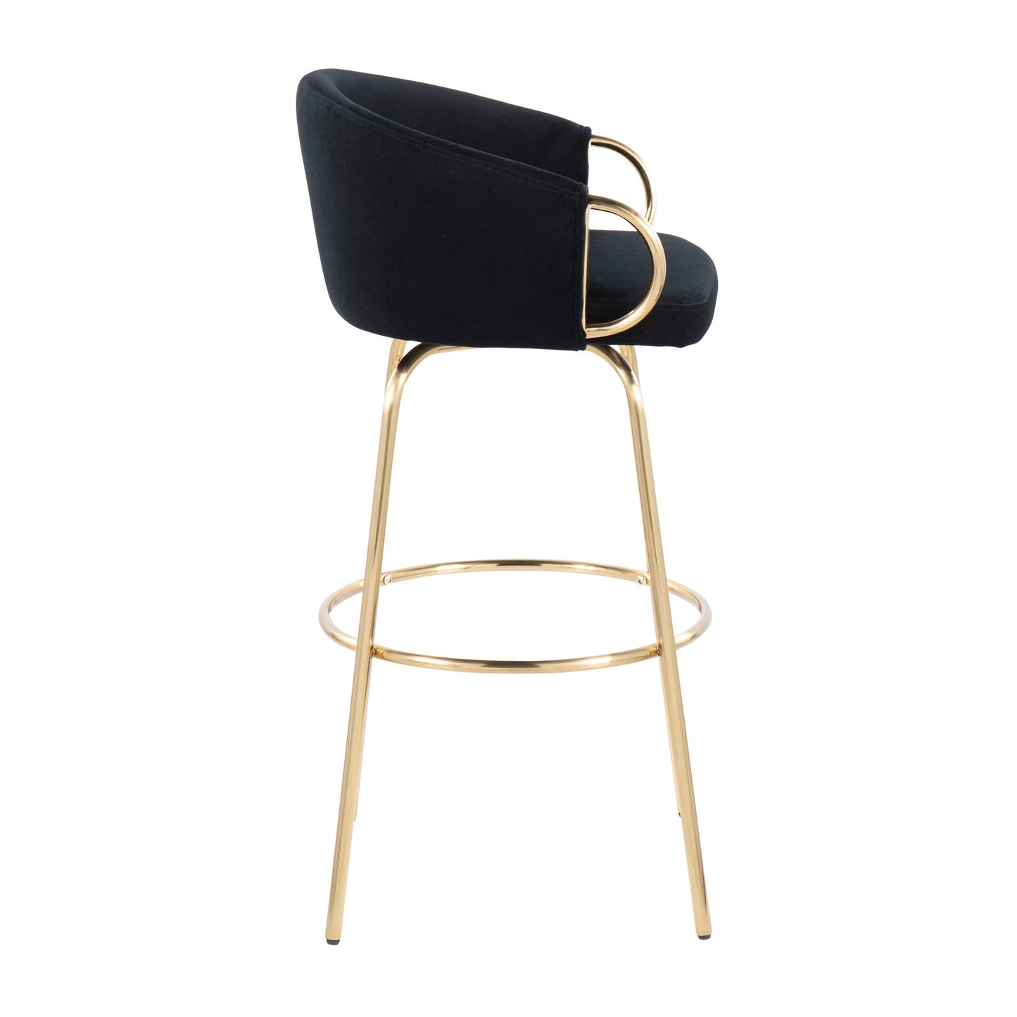 Claire - Contemporary / Glam Fixed Height Bar Stool (Set of 2) Round Footrest (Set of 2) Lumi Source