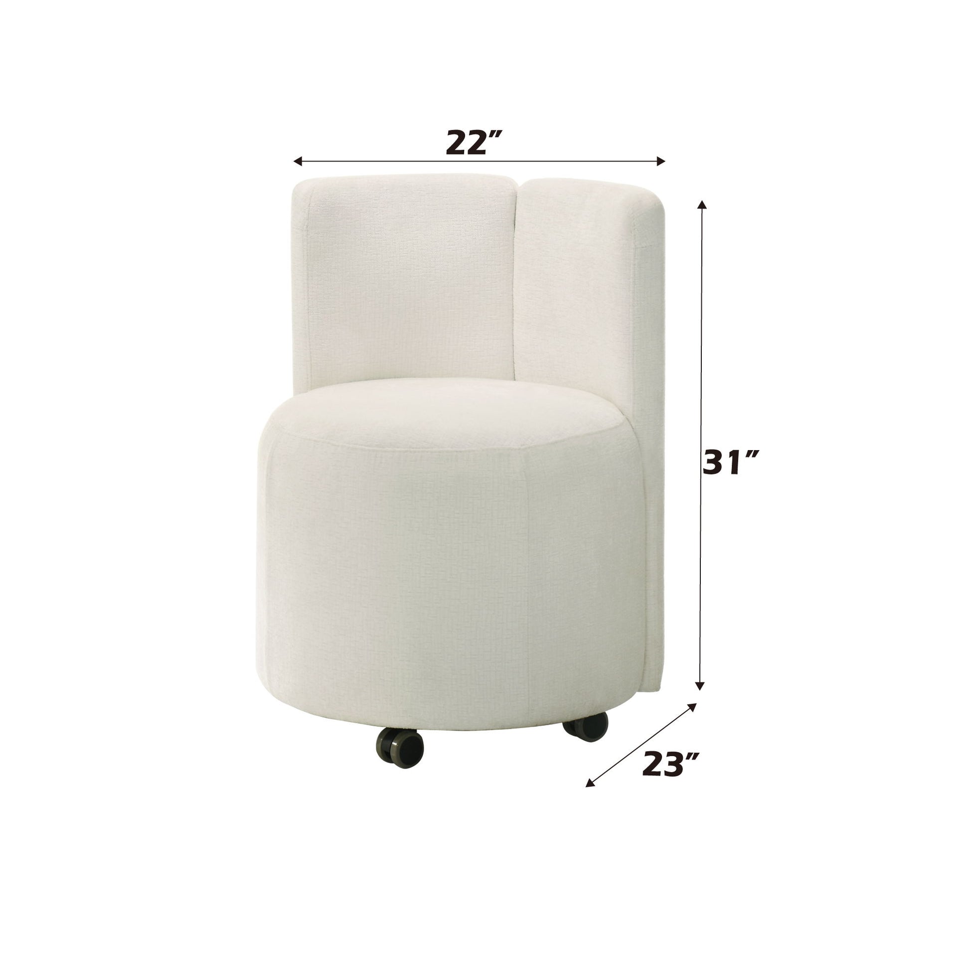 Blayde - Chenille Side Chair With Swivel (Set of 2) - White Acme