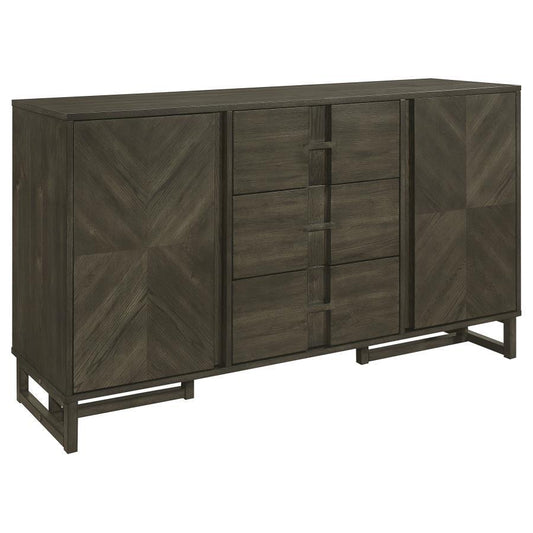 Kelly - 3-Drawer Storage Dining Sideboard Buffet - Dark Gray