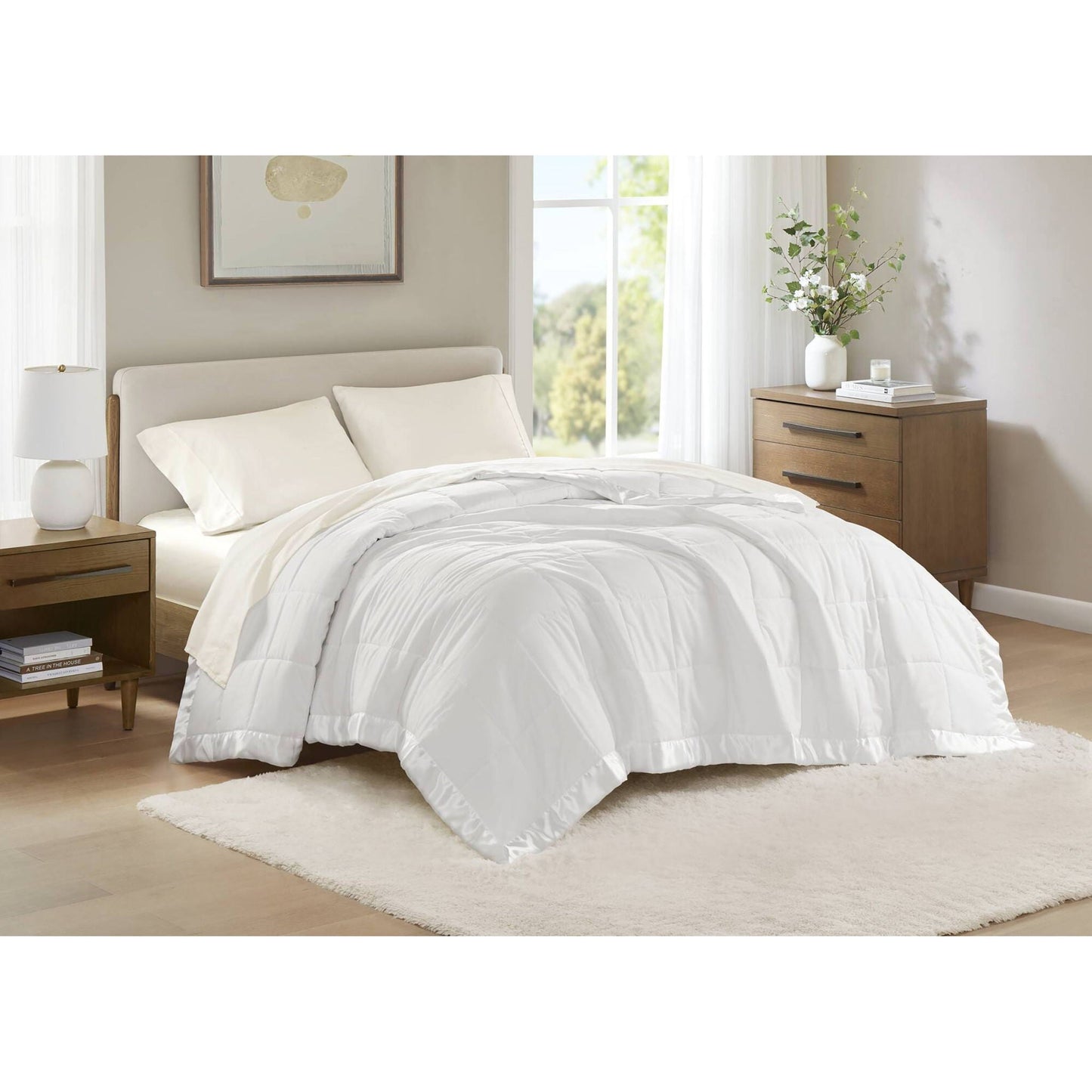 Windom - All Season Hypoallergenic Blanket With 3M Scotchgard - White Madison Park