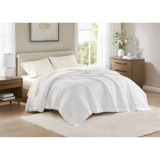 Windom - All Season Hypoallergenic Twin Blanket With 3M Scotchgard - White Madison Park