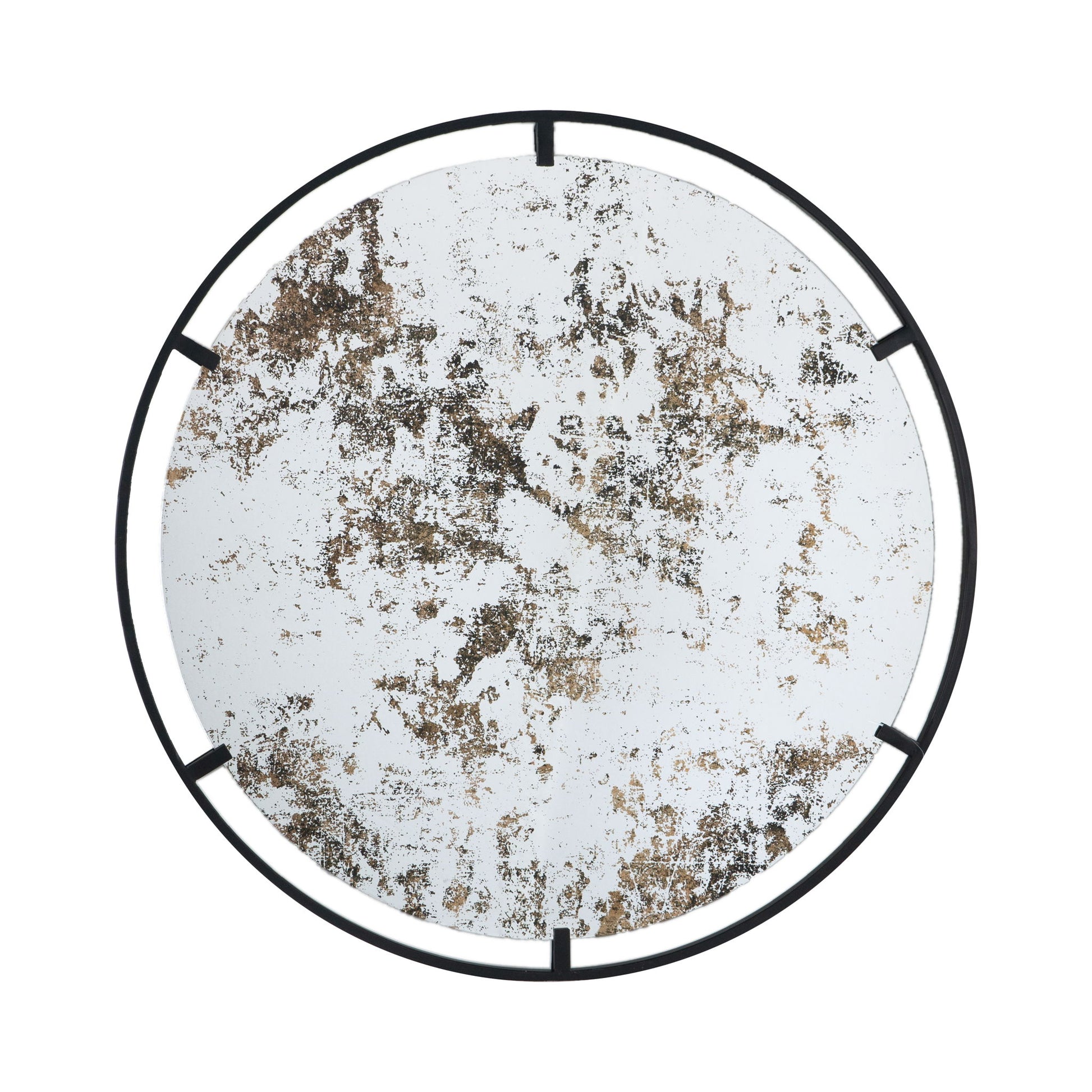 Theodor - Mirror With Industrial Design Round Mirror With Metal Frame For Wall Decor & Entryway Console Lean Against Wall - Black Daily Nest