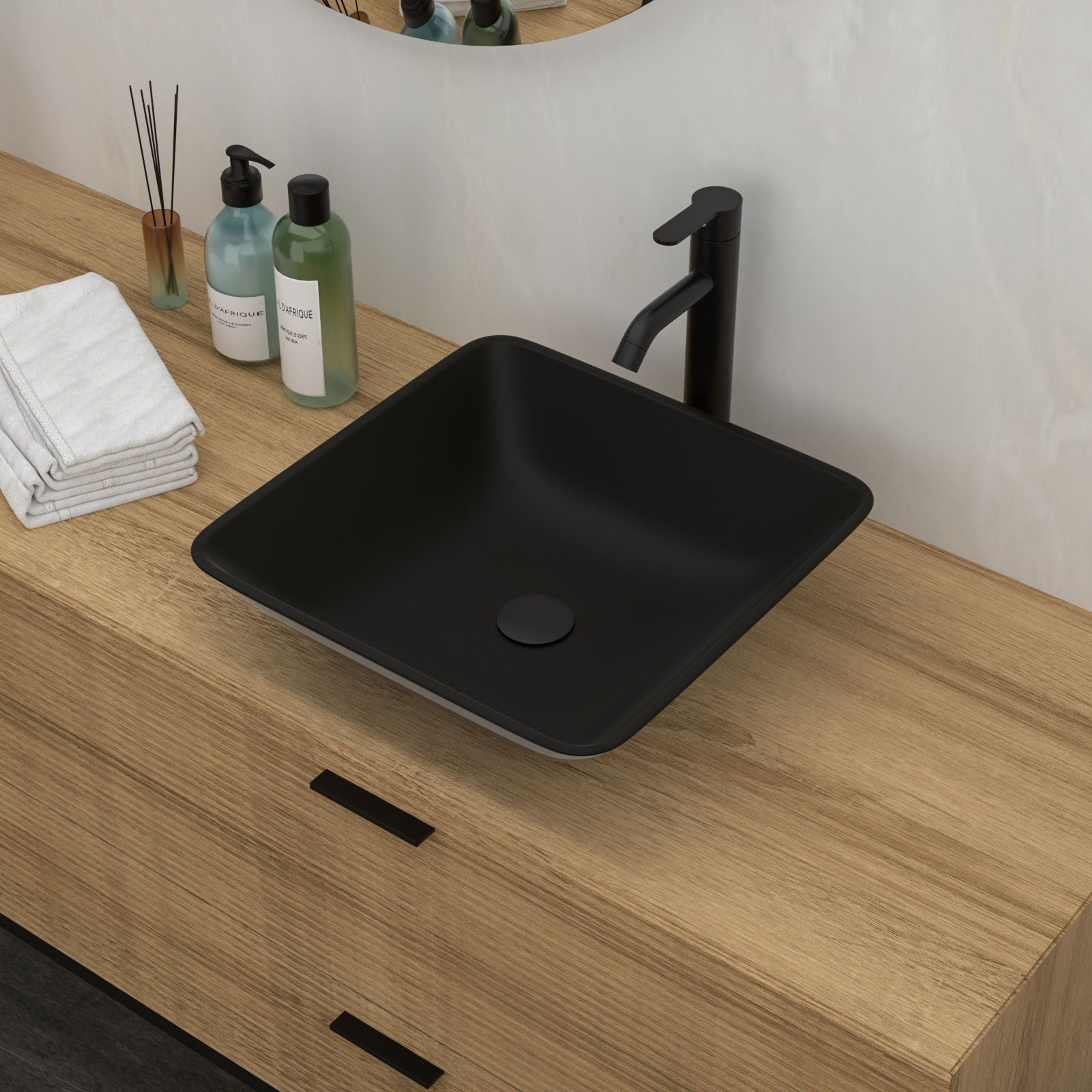 Artistic Vessel Sink With Faucet And Pop Up Drain - Matte Black Daily Nest