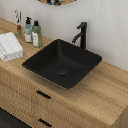 Artistic Vessel Sink With Faucet And Pop Up Drain - Matte Black Daily Nest