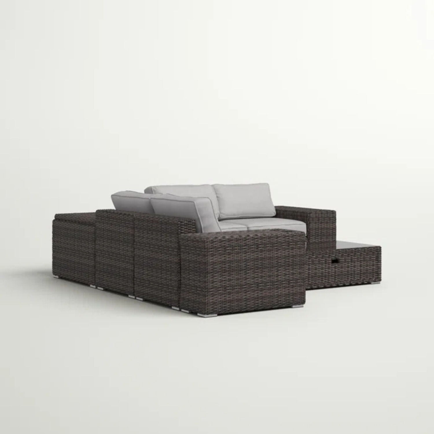 Modern Patio Rattan Sectional Set With Cushions LSI Patio Furniture