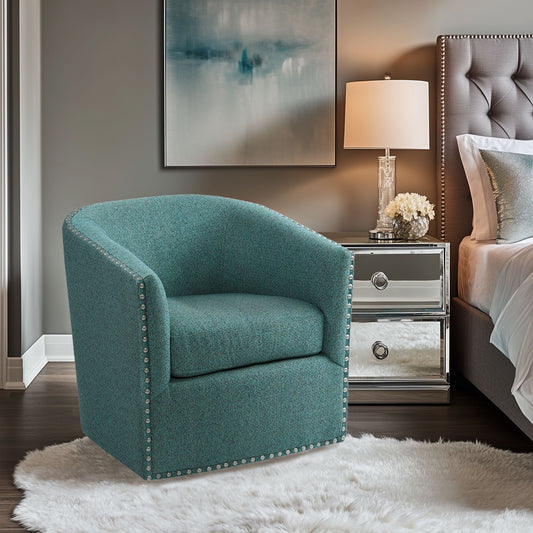 Tyler - Swivel Chair - Teal Multi Madison Park