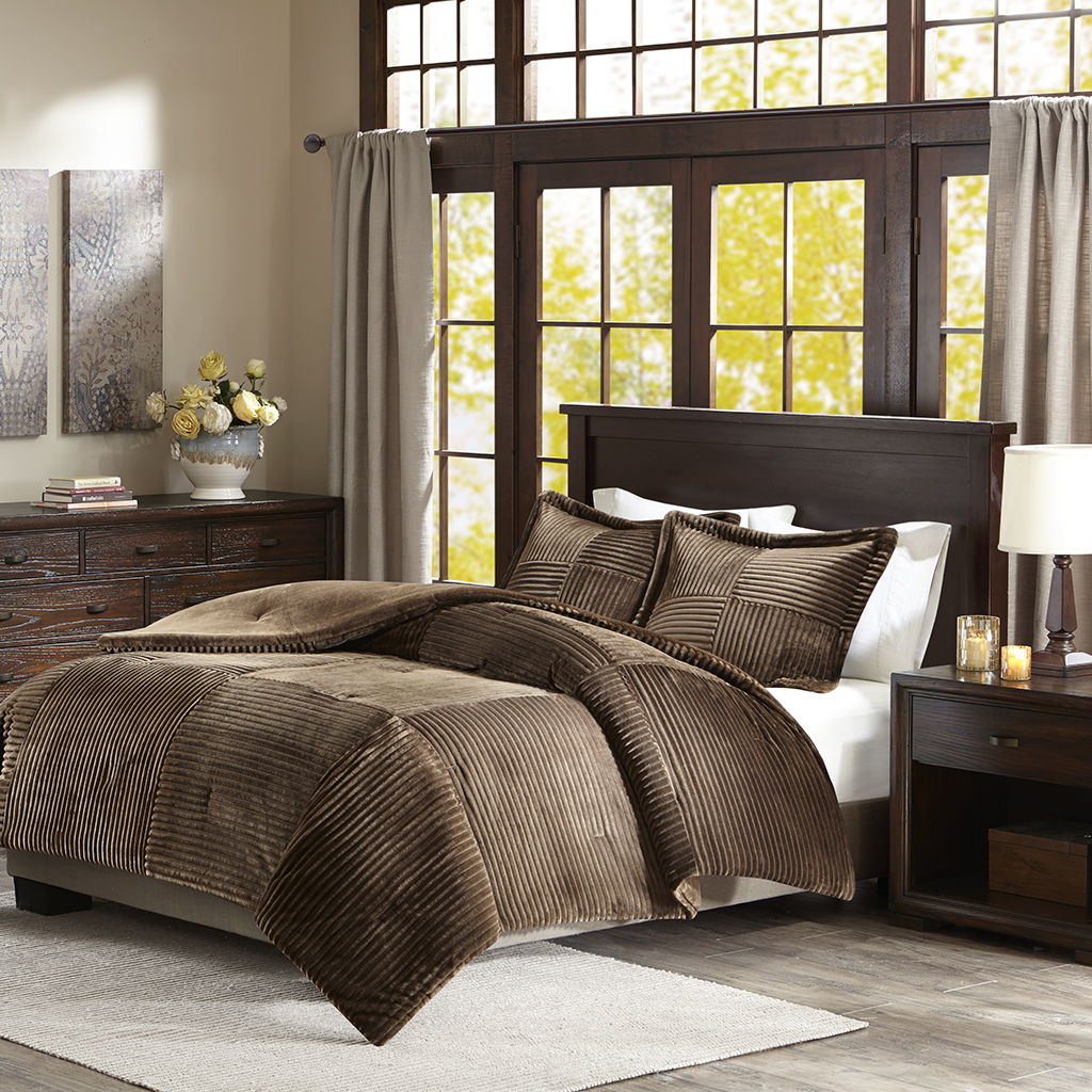 Parker - King Comforter Mini Set - Brown