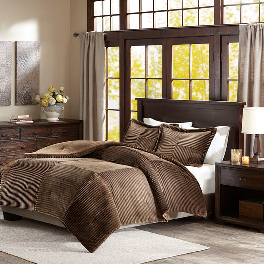 Parker - King Comforter Mini Set - Brown