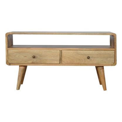 Solid Wood Curved Media Unit Artisan Furniture