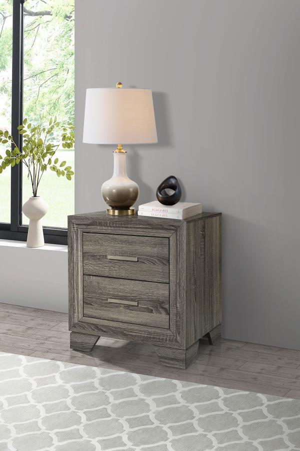 Wright - 2-Drawer Nightstand Bedside Table - Brown Oak Coaster Fine Furniture