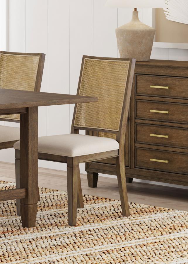 Matisse - Woven Rattan Back Dining Side Chair Brown (Set of 2) - Dark Brown Coaster Fine Furniture