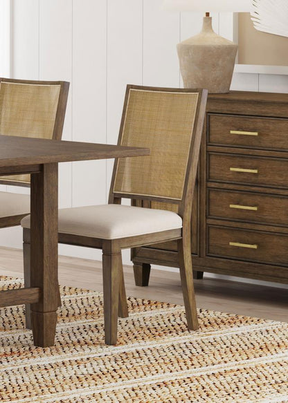Matisse - Woven Rattan Back Dining Side Chair Brown (Set of 2) - Dark Brown Coaster Fine Furniture