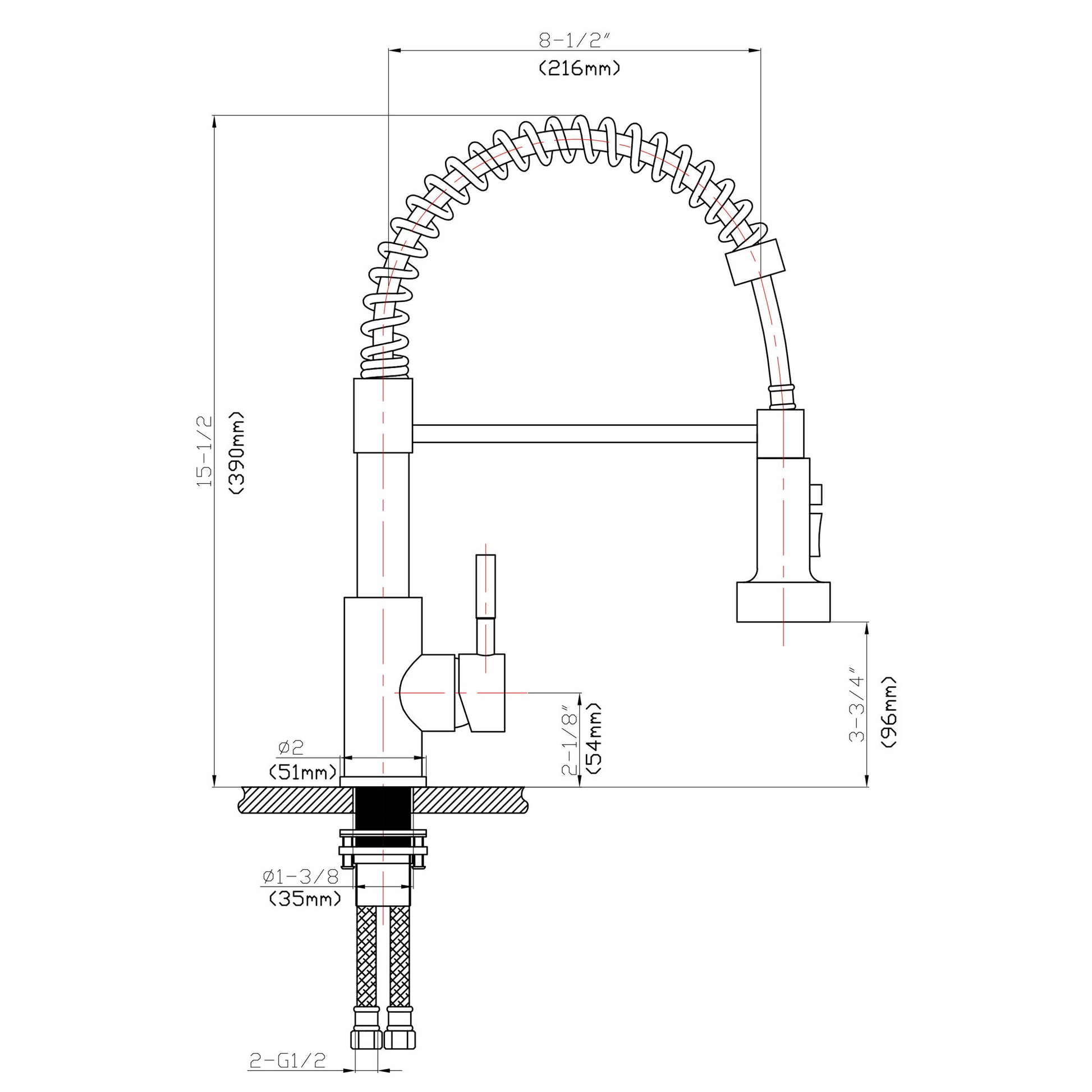 Kitchen Faucet With Pull Down Spray Head - Brushed Nickel Daily Nest