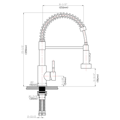Kitchen Faucet With Pull Down Spray Head - Brushed Nickel Daily Nest