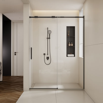 Semi-Frame Single Sliding Shower Door With Clear Tempered Glass Daily Nest
