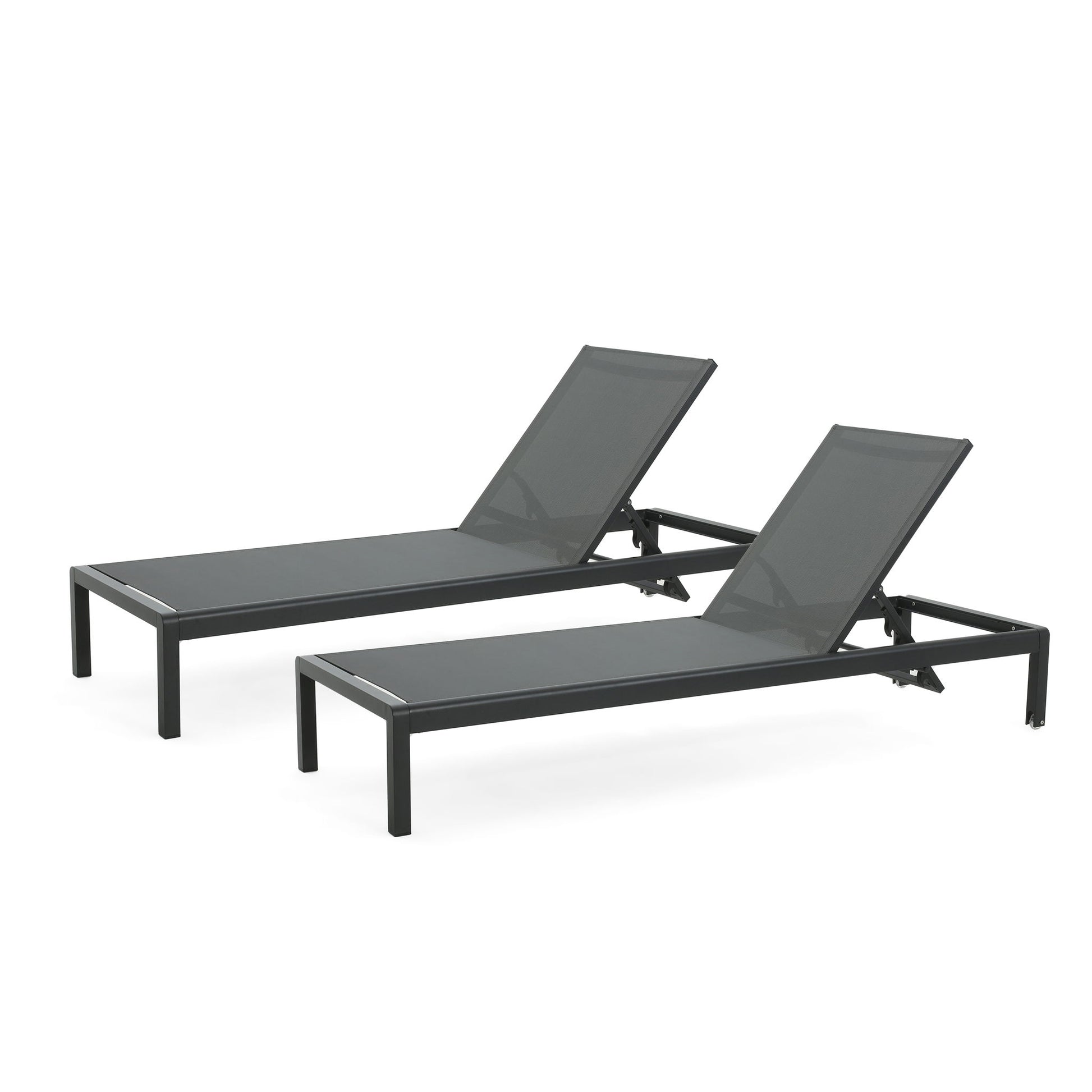 Outdoor Patio Chaise Lounge With 5 Reclining Positions Noble House