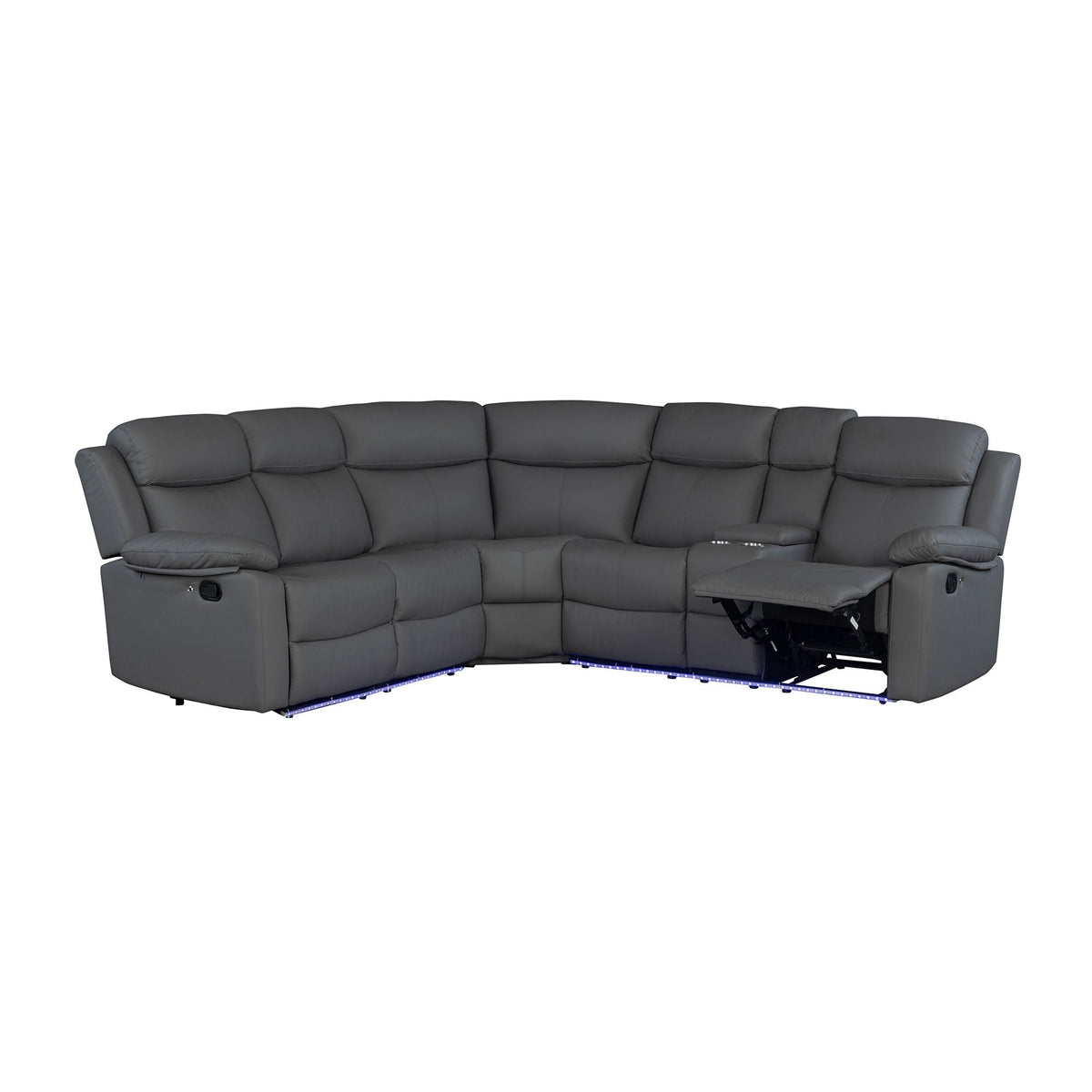 Blanche - Sectional Sofa With LED Lighting And Integrated Speaker - Gray Global Furniture USA