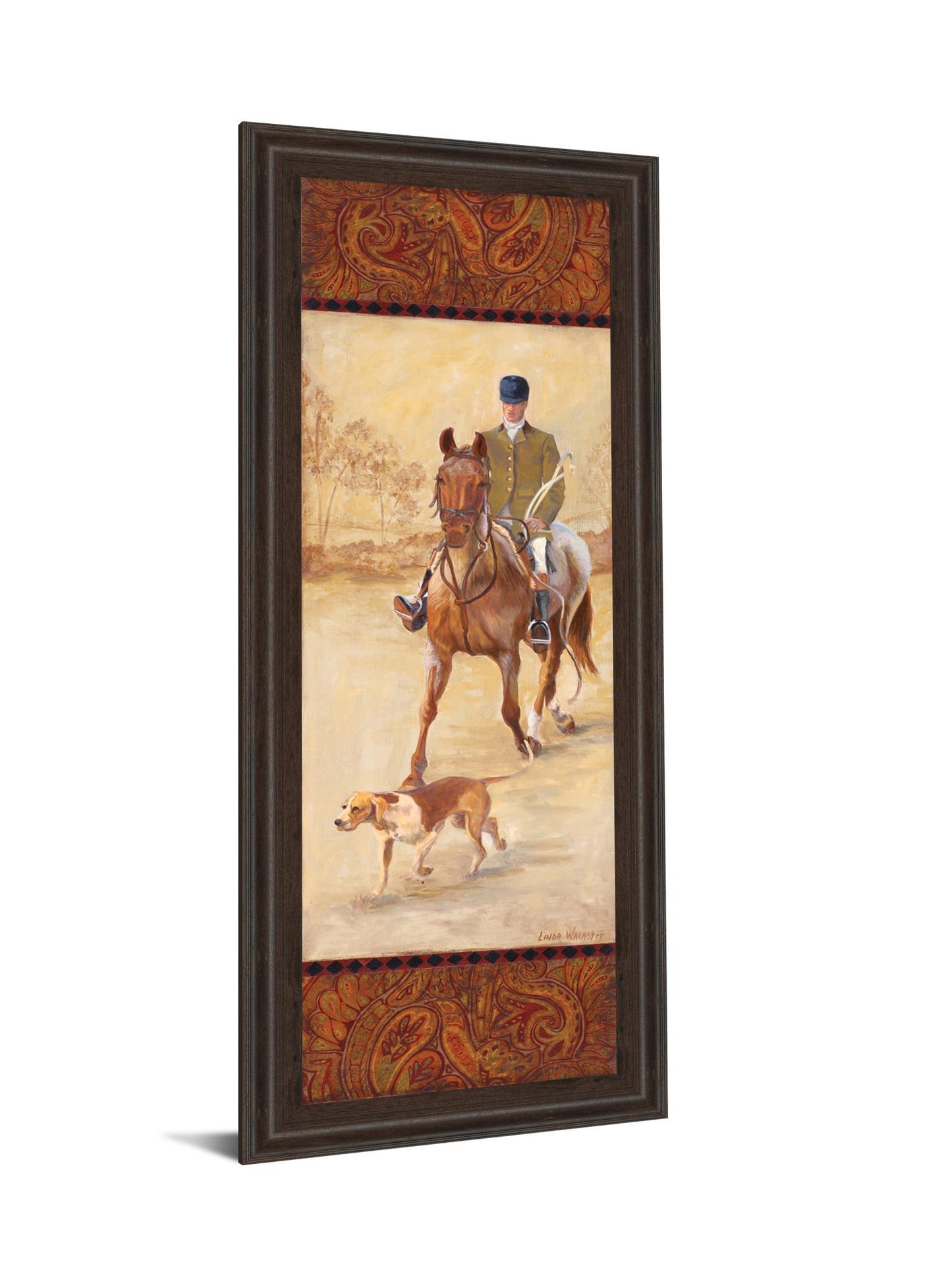 On The Hunt Il By Linda Wacaster - Framed Print Wall Art - Beige