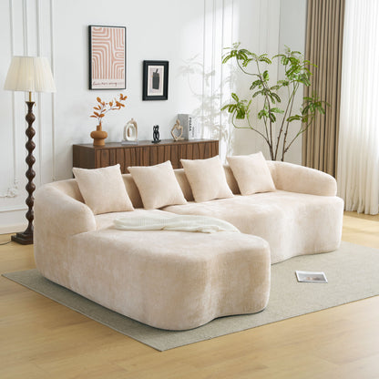 Modular L-Shape Sectional Sofa With Curved Chaise Home Essentials
