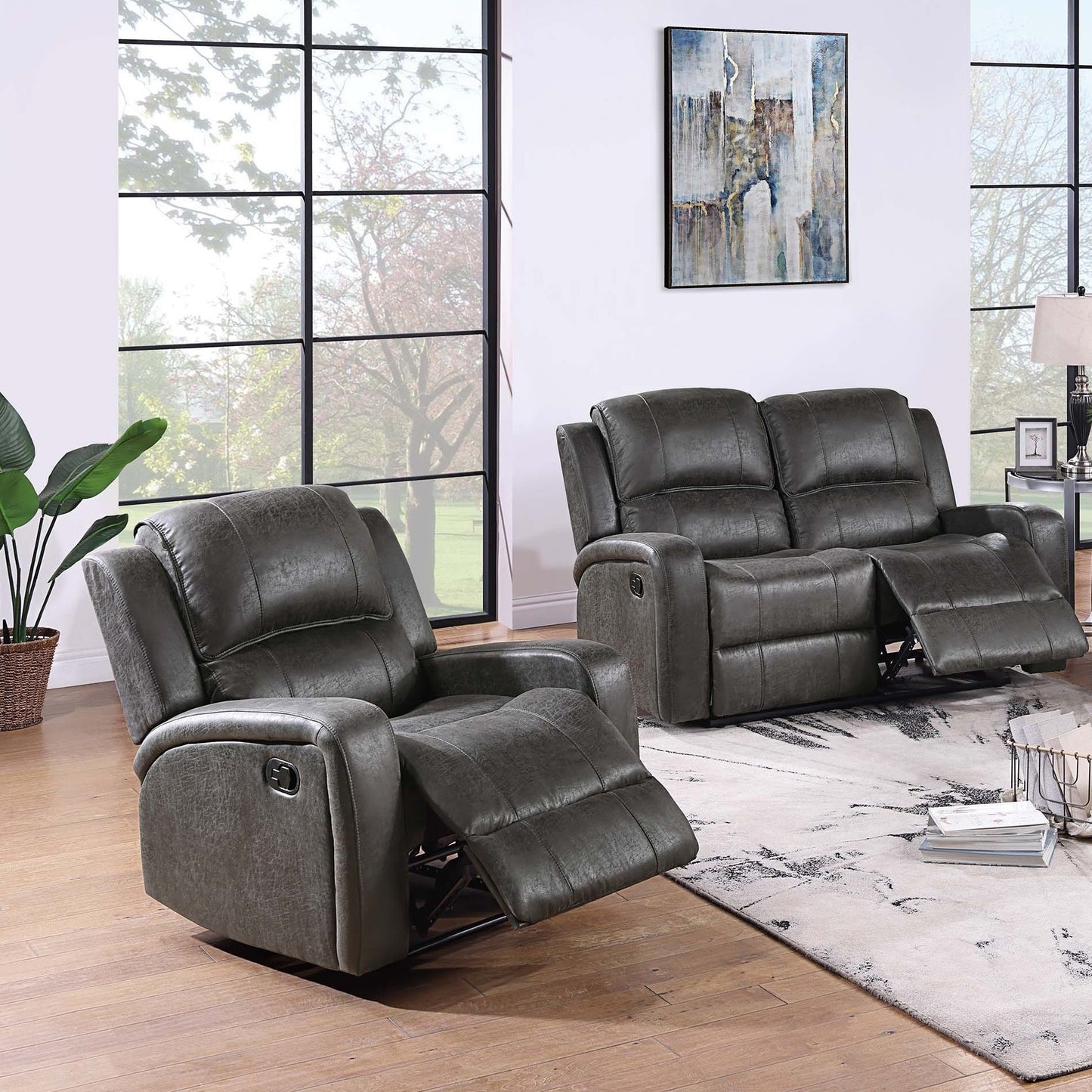 Modern Living Room Set With Square Armrest, Cushion Backrest Home Essentials