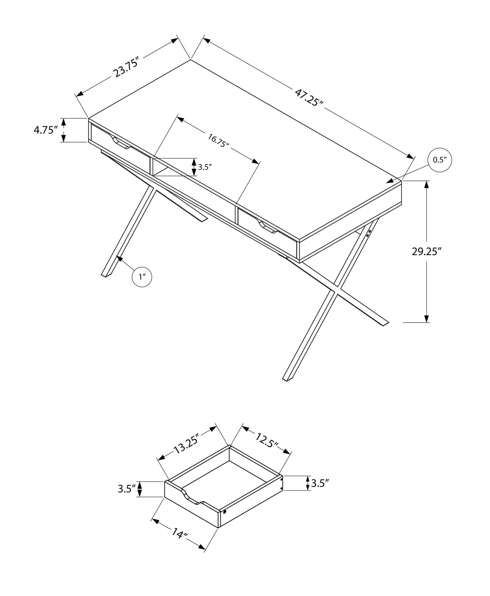 Computer Desk For Home Office, Laptop, Storage Drawers, Contemporary & Modern - Espresso 8th Street