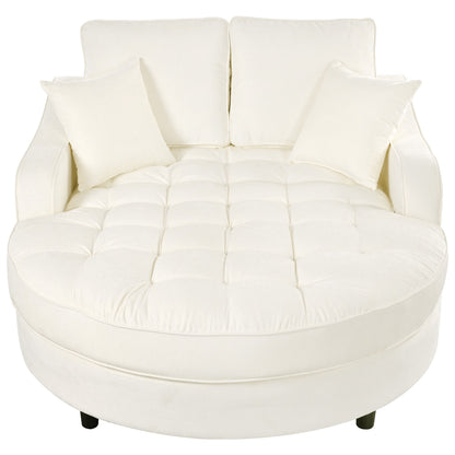 Modern Chaise Lounge Upholstered Sofa Couch With Tufted Seat And Detachable Pillows For Living Room Hearth and Haven