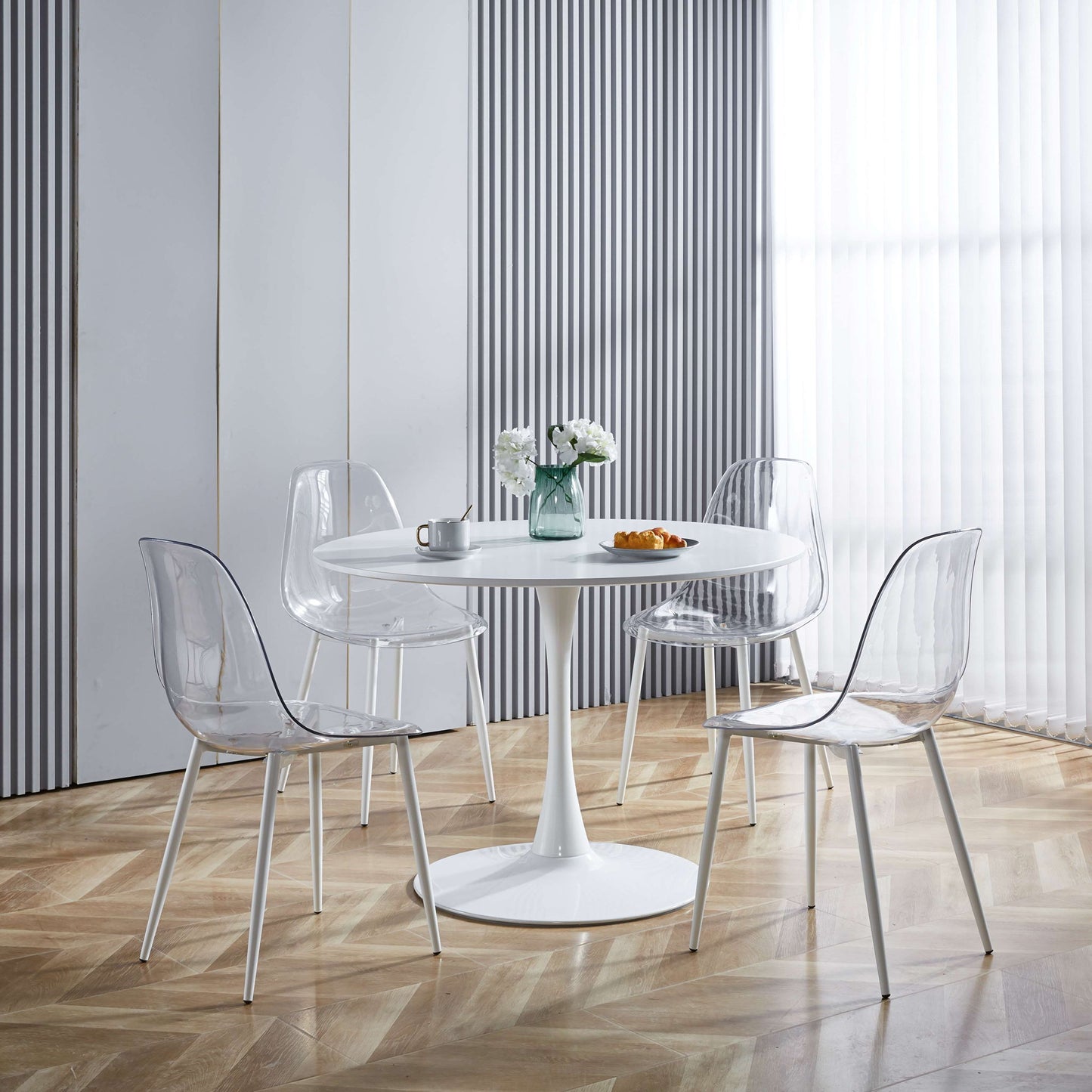 Transparent Plastic Seat Dining Chair (Set of 4) Home Essentials