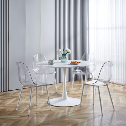 Transparent Plastic Seat Dining Chair (Set of 4) Home Essentials