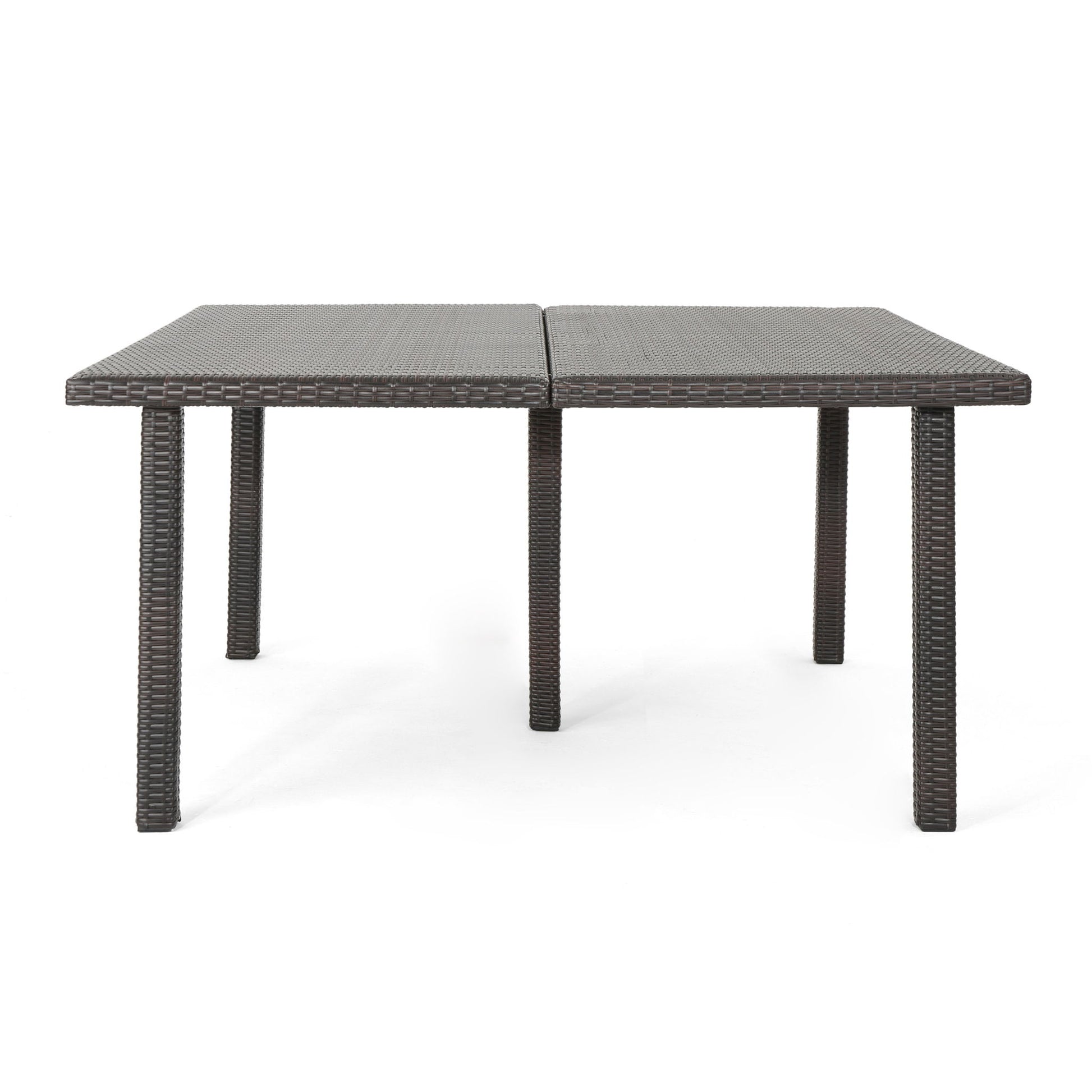 Outdoor Square Rattan Wicker Dining Table - Brown Noble House
