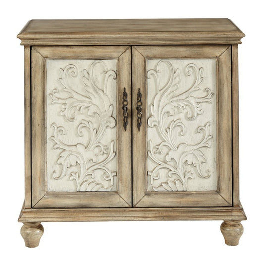 Driscoll - 2 Door Cabinet With Floral Design - Reclaimed Natural JLA