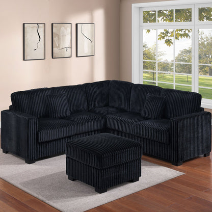 Modern Sectional Set With Cocktail Ottoman Home Essentials