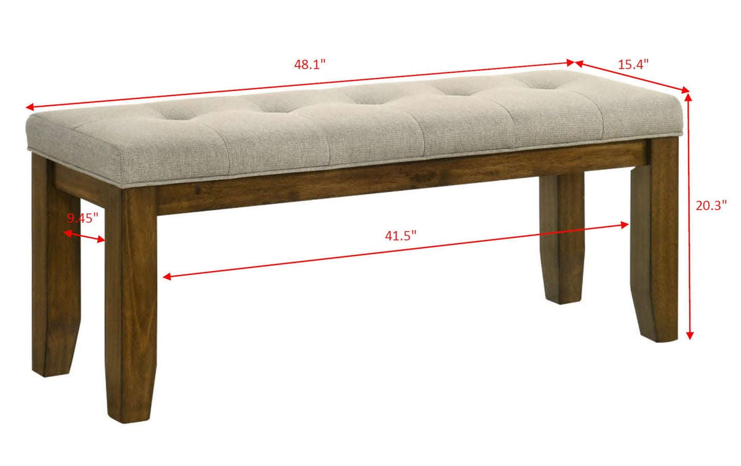 Hollister - Bench - Brown / Gray Crown Mark