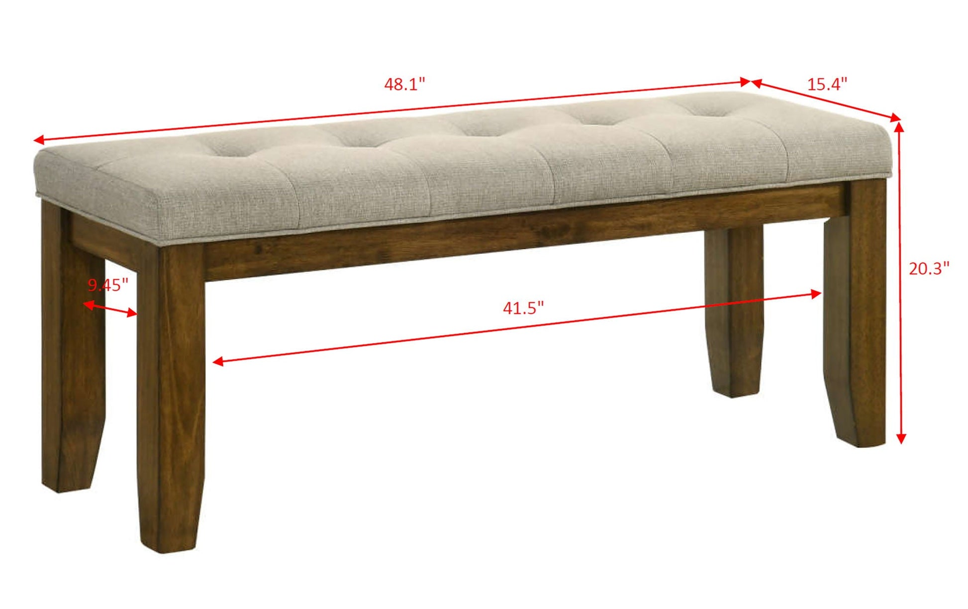 Hollister - Bench - Brown / Gray Crown Mark