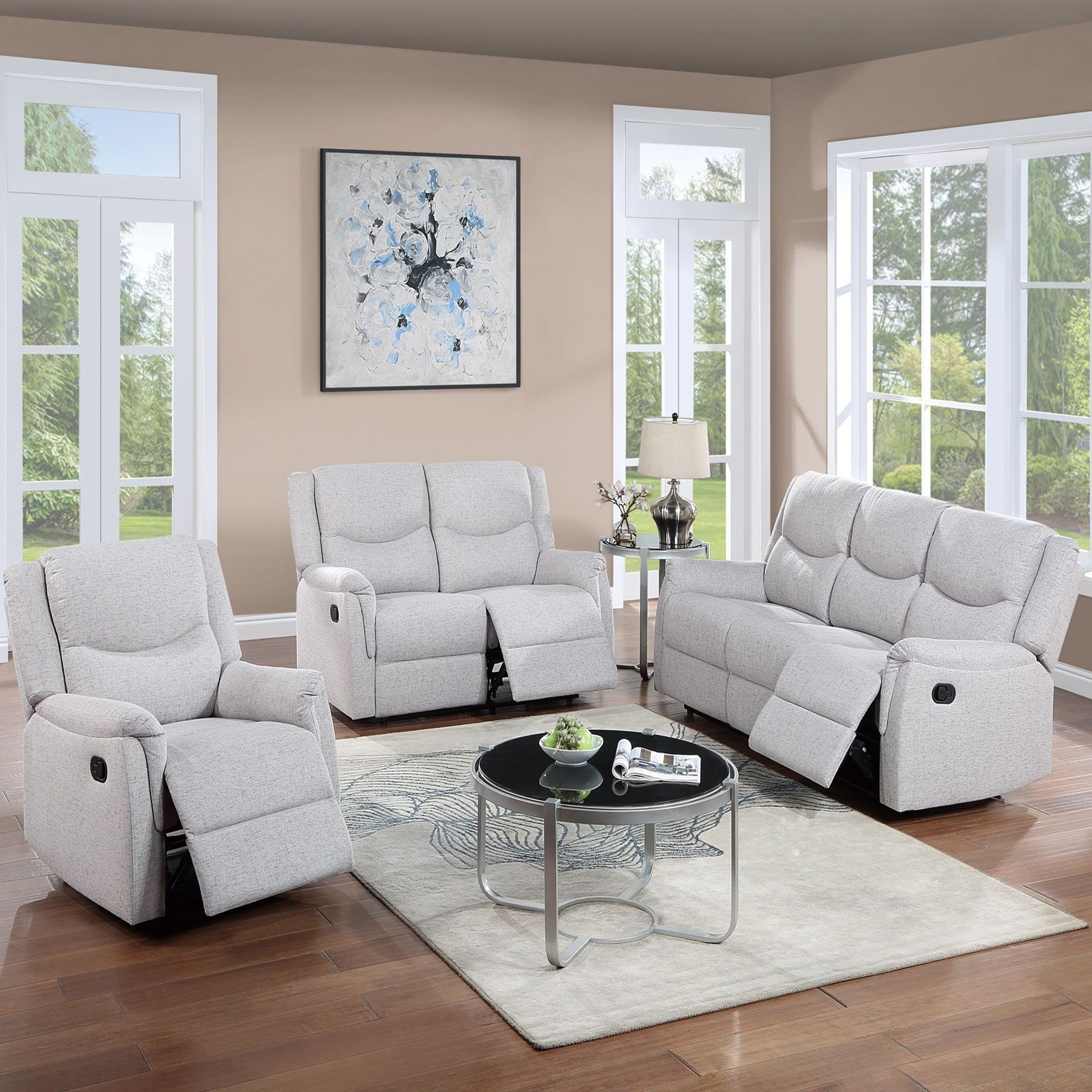 Modern Style Living Room Set, Manual Motion Home Essentials