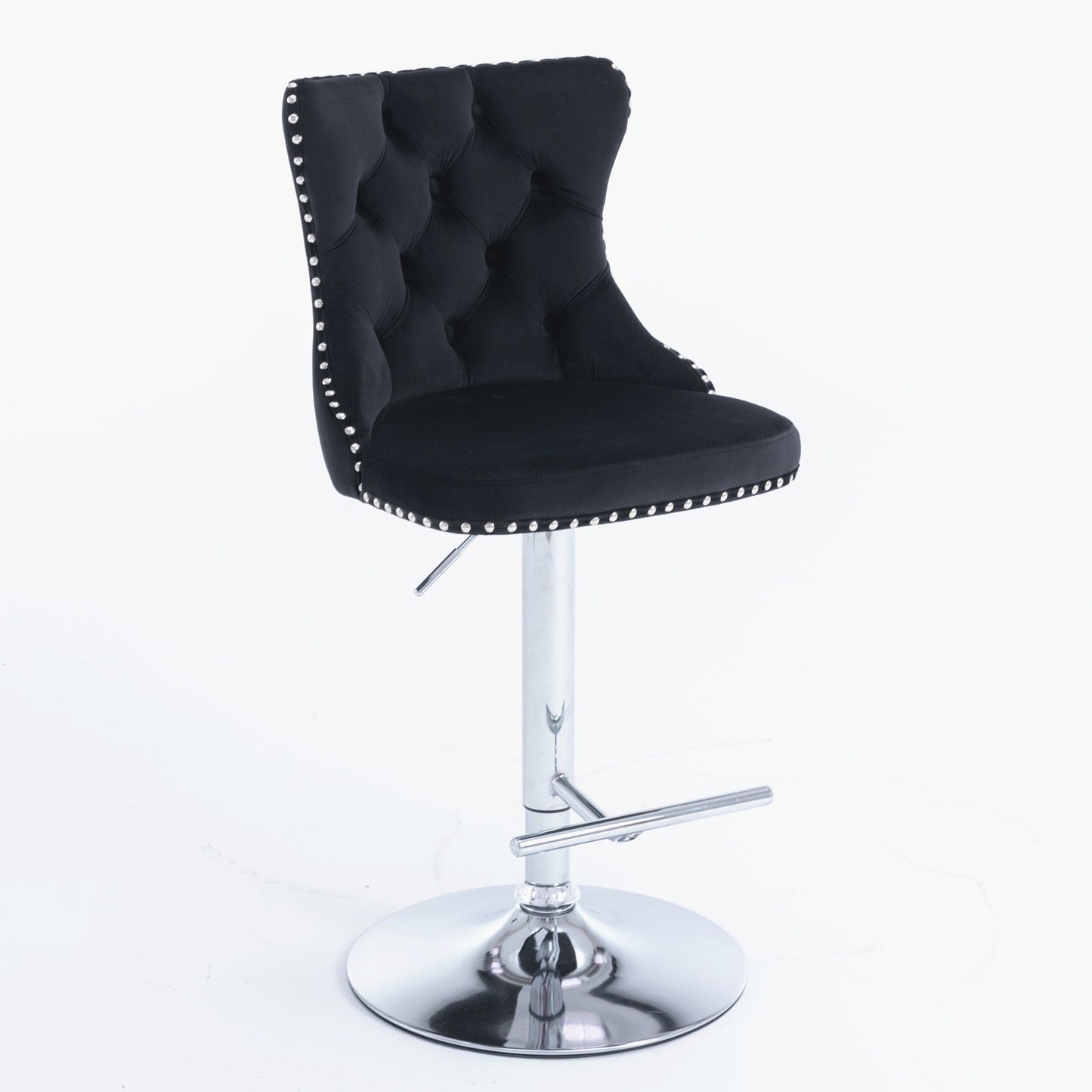 Swivel Velvet Barstools Adjusatble Seat Height From 25-33", Modern Upholstered Chrome Base Bar Stools With Backs Comfortable Tufted For Home Pub And Kitchen Island (Set of 2) Home Essentials