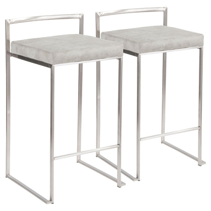Fuji - Contemporary Elegant Stackable Counter Stool Set Lumi Source