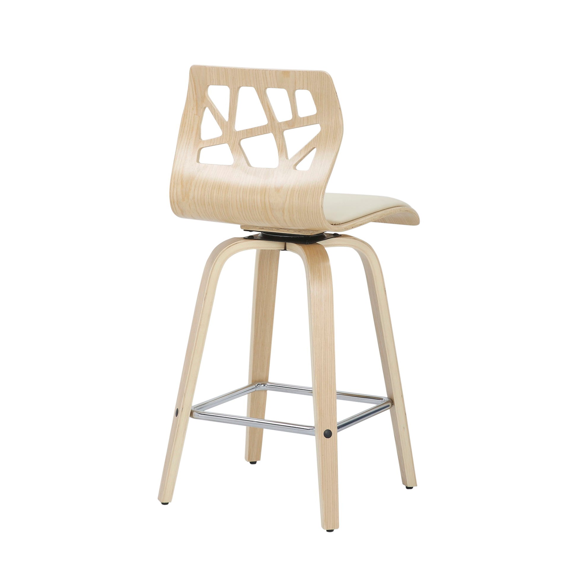 Folia - Mid Century Modern Counter Stool With Footrest (Set of 2) Lumi Source