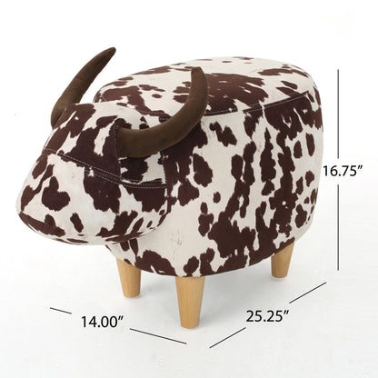 Cow Shaped Ottoman Footstool Noble House