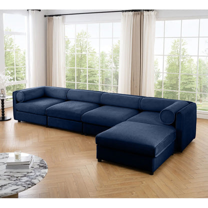 Contemporary Elegant White Chenille Sofa With Storage And Ottoman Home Essentials